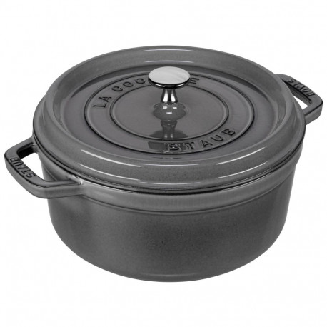 Staub Round Cocotte, 24cm Graphite Grey, Cast Iron
