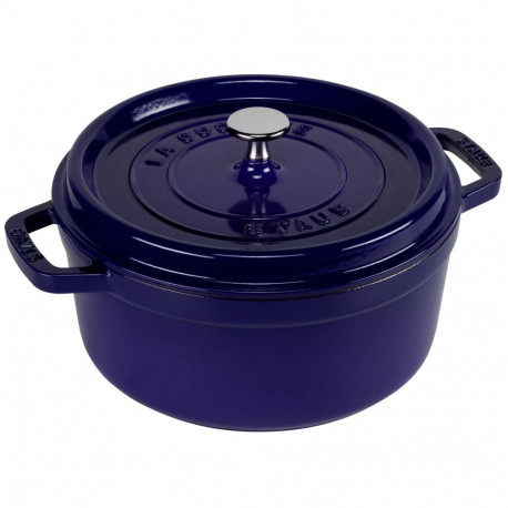 Staub ümmargune cocotte, 24cm malmist, tumesinine