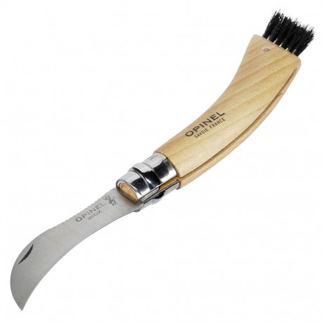 Opinel No. 08 Mushroom foldable knife w. Brush