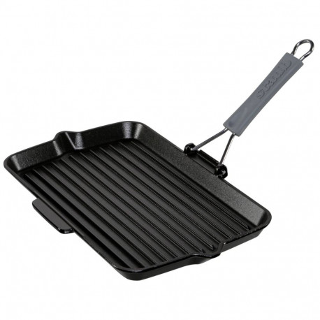 Staub ruudukujuline grillpann 34x21cm malmist, must, induktsioon