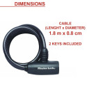 Master Lock Spiral Cable Lock 8mm 8126EURDPRO