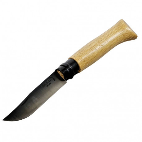 Opinel No. 08 must tera puidust karbis