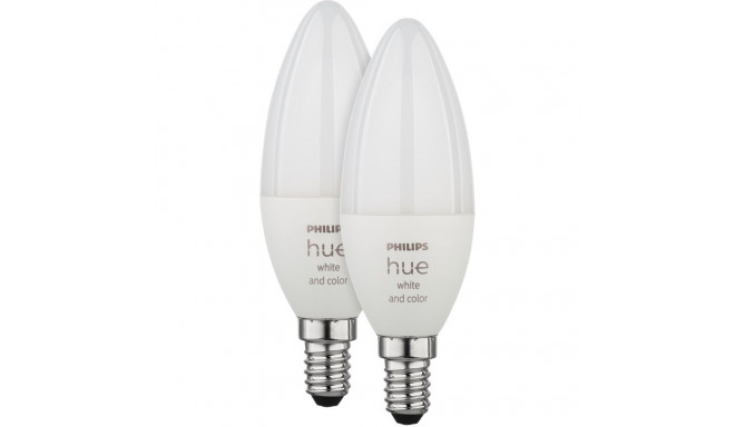 Philips Hue LED lamp E14 2-pakk 470lm valge värvi meeleolu