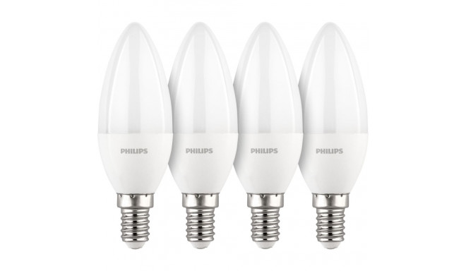 Philips LED Lamp E14 4-pack candle     40W 2700K
