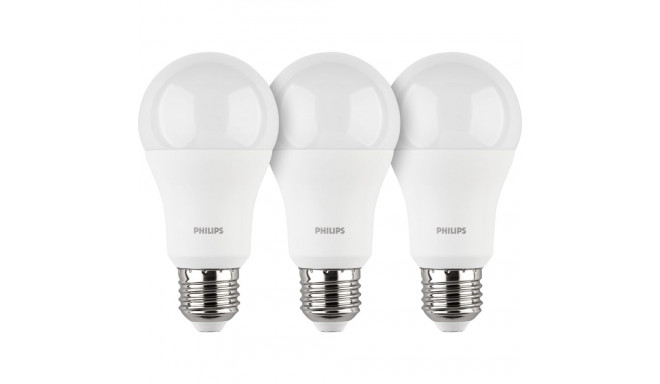 Philips LED Lamp E27 3-Pack 100W 2700K