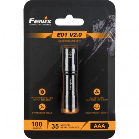 Fenix E01 V2.0 100 lm taskulamp