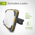 GP paneelvalgusti töövalgustus 1200 luumenit, IPX7, USB-C, 2x18650