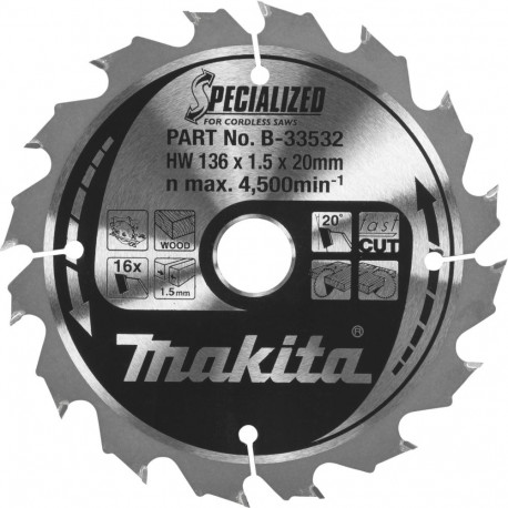 Makita B-33532 SPECIALIZED saeketas 136x20x16Z