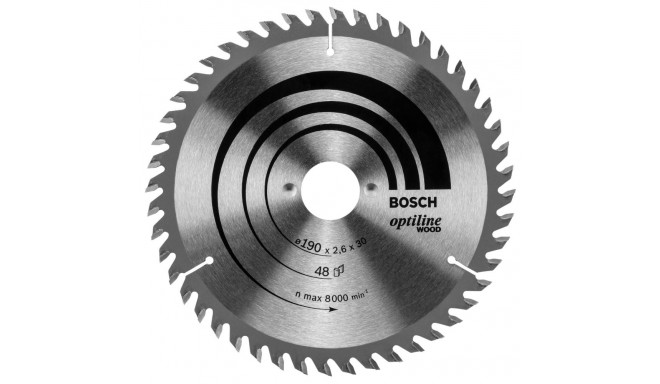 Bosch Circular Saw Blade Optiline Wood 190 x 30 48D