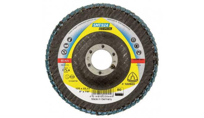 Klingspor SMT 924 abrasiivne lamellketas 125x22,23 mm tera 80 kumer