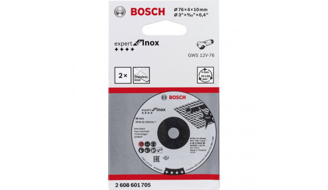 Bosch Roughing Wheel 76x4x10mm ExpertforInox