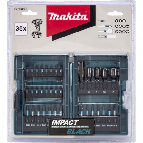 Makita B-66880 löök must otsikute komplekt 35 tk