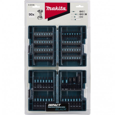 Makita E-03109 löögikindel must otsikute komplekt 90 tk