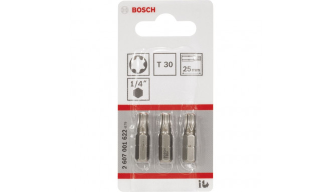 Bosch 3pcs. Screwdriver Bits T30 XH 25mm