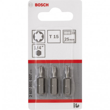 Bosch 3tk. kruvikeeraja otsikud T15 XH 25mm