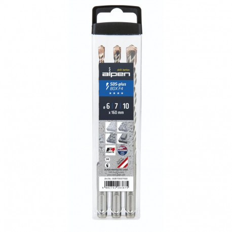 Alpen SDS+ F4 komplekt 3 tk 6-7-10x160