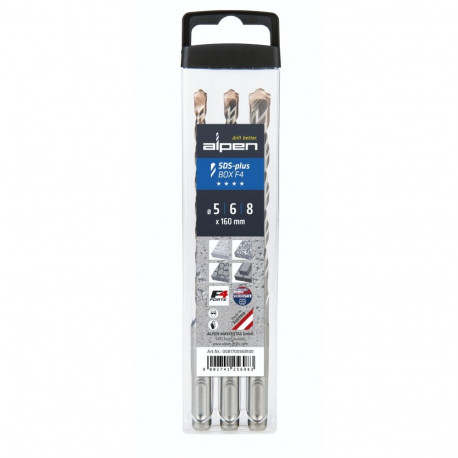 Alpen SDS+ F4 komplekt 3 tk 5-6-8x1 60