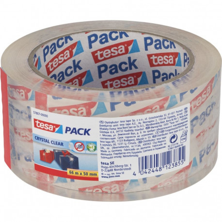 Tesa pakketeip 66m x 50mm kristallselge läbipaistev 57807