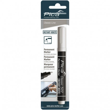 Pica Permanent Marker INSTANT white, Bullet Tip,  1-4mm Retail