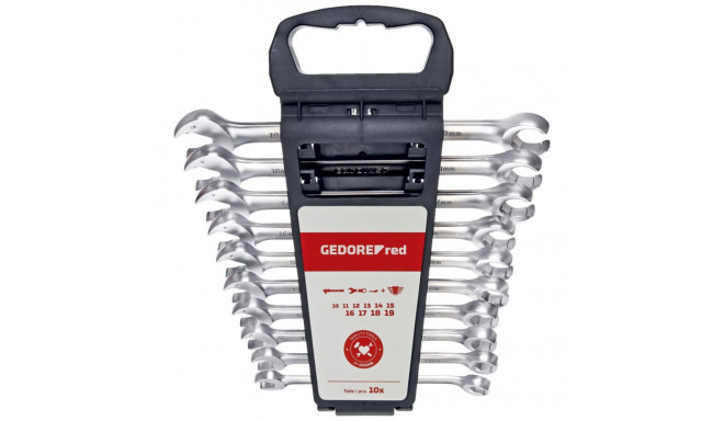 GEDORE red Combination Ratchet open-end Spanner 10-pieces