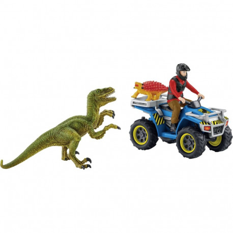 Schleich dinosaurused 41466 quad põgenemine velociraptorilt