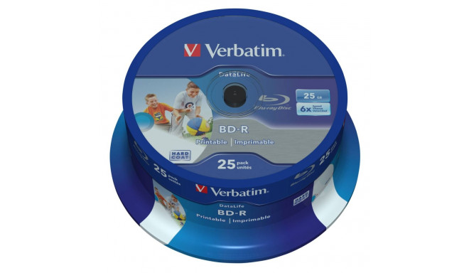 1x25 Verbatim BD-R Blu-Ray 25GB 6x kiirus DL laia pinnaga prinditav CB