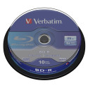 1x10 Verbatim BD-R Blu-Ray 25GB 6x kiirus, valge-sinine Cakebox