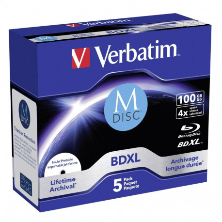 1x5 Verbatim M-Disc BD-R Blu-Ray 100GB 4x kiirus tindiprint JC