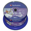 1x50 Verbatim DVD+R 4,7GB 16x kiirus, laialdaselt prinditav NON-ID