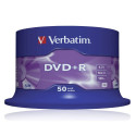 1x50 Verbatim DVD+R 4,7GB 16x Speed, matt silver