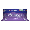 1x25 Verbatim DVD+R Double Layer 8x Speed, 8,5GB matt silver