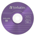 1x5 Verbatim DVD+RW 4,7 GB 4x Kiirus Värviline Pind Õhukeses Karbis