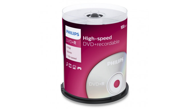 1x100 Philips DVD+R 4,7GB 16x SP
