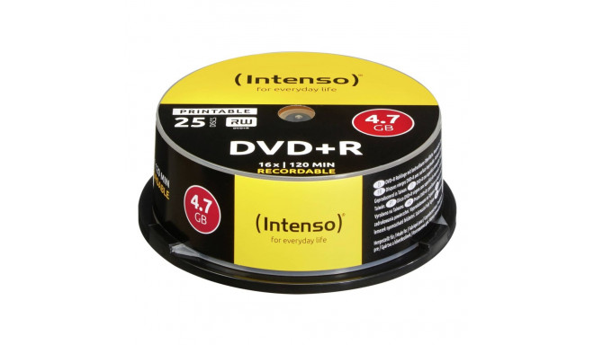 1x25 Intenso DVD+R 4,7GB 16x Speed Cakebox printable