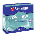 1x5 Verbatim DVD-RW 4,7GB 4x Kiirus, Ehtsakarbi ümbris