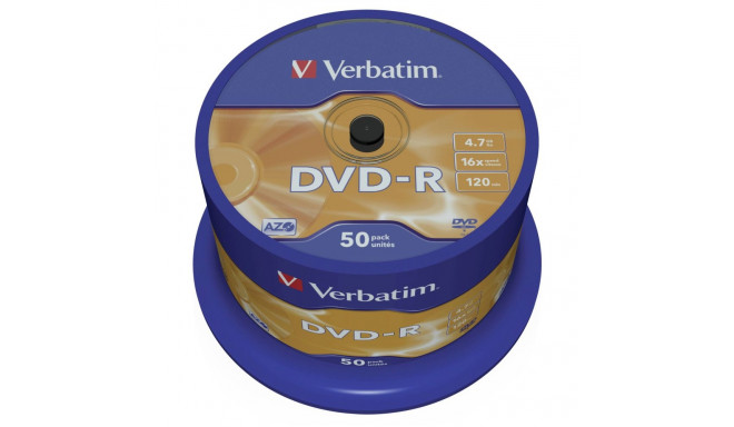 1x50 Verbatim DVD-R 4,7GB 16x Speed, matt silver