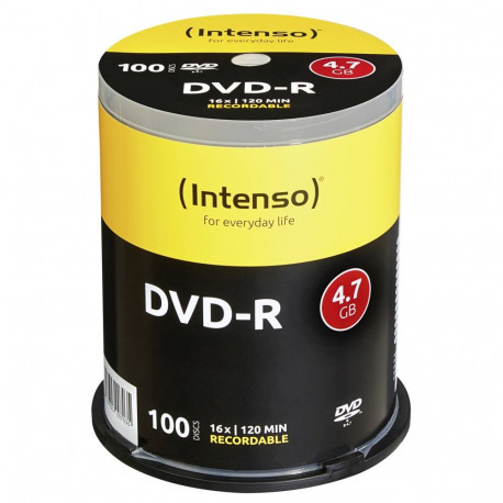 1x100 Intenso DVD-R 4,7GB 16x kiirus, karp
