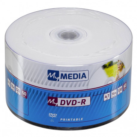 1x50 MyMedia DVD-R 4,7GB 16x kiirus trükitav ümbris