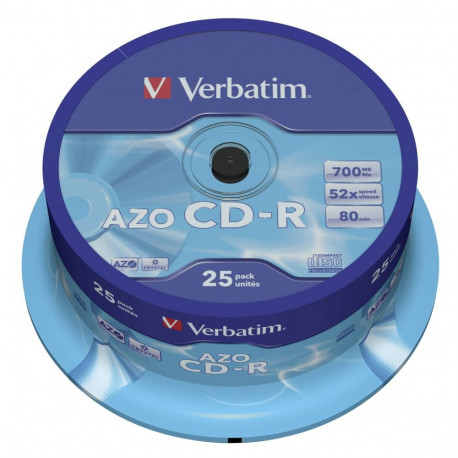 1x25 Verbatim Data Life Plus CD-R 80, 52x kiirus, tordikarp