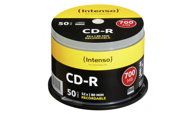 1x50 Intenso CD-R 80 / 700MB 52x Kiirus, Cakebox