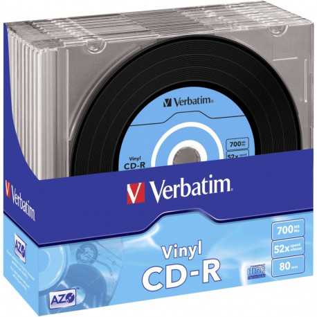 1x10 Verbatim CD-R 80 / 700MB 52x kiirus, vinüülpind, slim