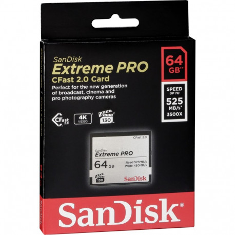 SanDisk CFAST 2.0 VPG130 64GB Extreme Pro SDCFSP-064G-G46D