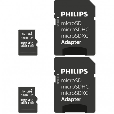 Philips MicroSDHC 2-pakk 32GB Class 10 UHS-I U1 koos adapteriga