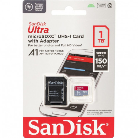SanDisk Ultra microSDXC A1 1TB 150MB/s adapteriga SDSQUAC-1T00-GN6MA