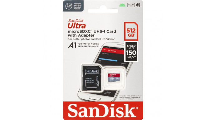 SanDisk Ultra microSDXC A1 512GB 150MB/s Adapt.SDSQUAC-512G-GN6MA