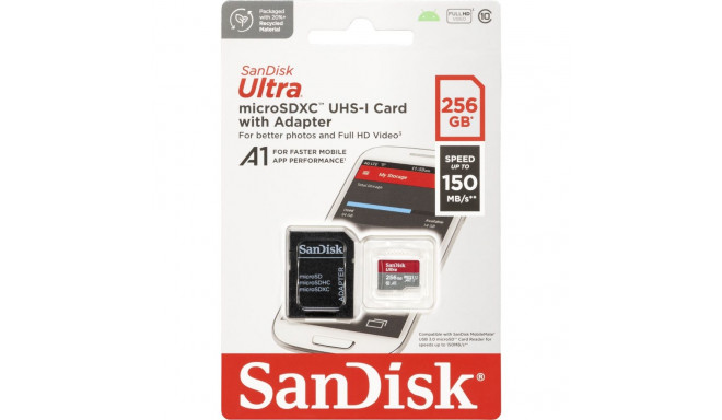 SanDisk Ultra microSDXC A1 256GB 150MB/s adapter SDSQUAC-256G-GN6MA