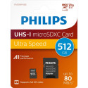 Philips MicroSDXC Kaart 512GB Class 10 UHS-I U1 koos Adapteriga