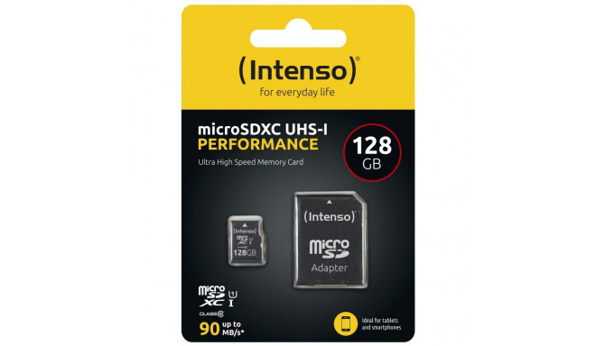 Intenso microSDXC          128GB C10 UHS-I U1 Performance Adapter