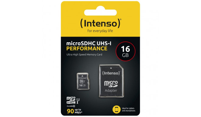 Intenso microSDHC 16GB C10 UHS-I U1 Performance adapter