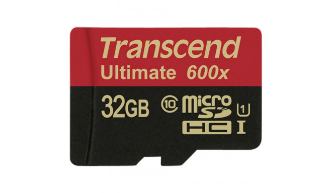 Transcend microSDHC MLC 32GB Klass 10 UHS-I 600x + SD-adapter